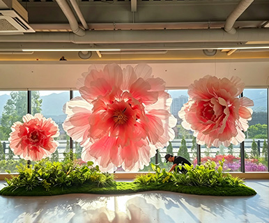 Giant Simulation Silk Flower Art Landscape