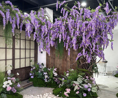 Ceiling Decor Artificial Wisteria, Natural Matching Shapes