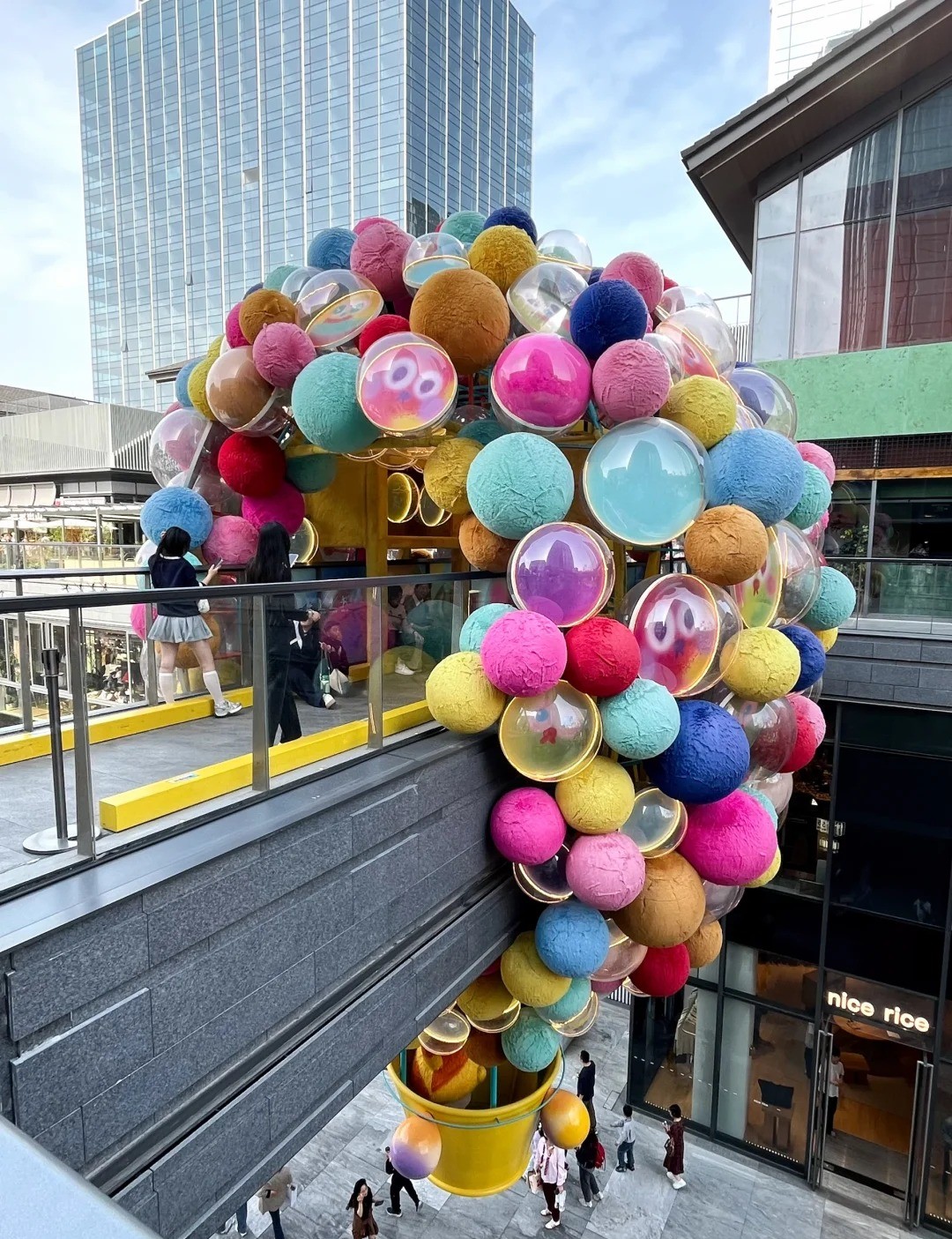 Happy Flying Balloon Aesthetic Installation