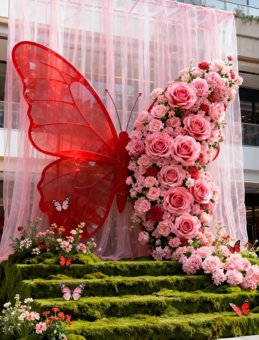 Butterfly Flower Sea Aesthetic Display Installation
