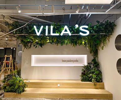 Artificial Rainforest Corner Ceiling Greenery Installation