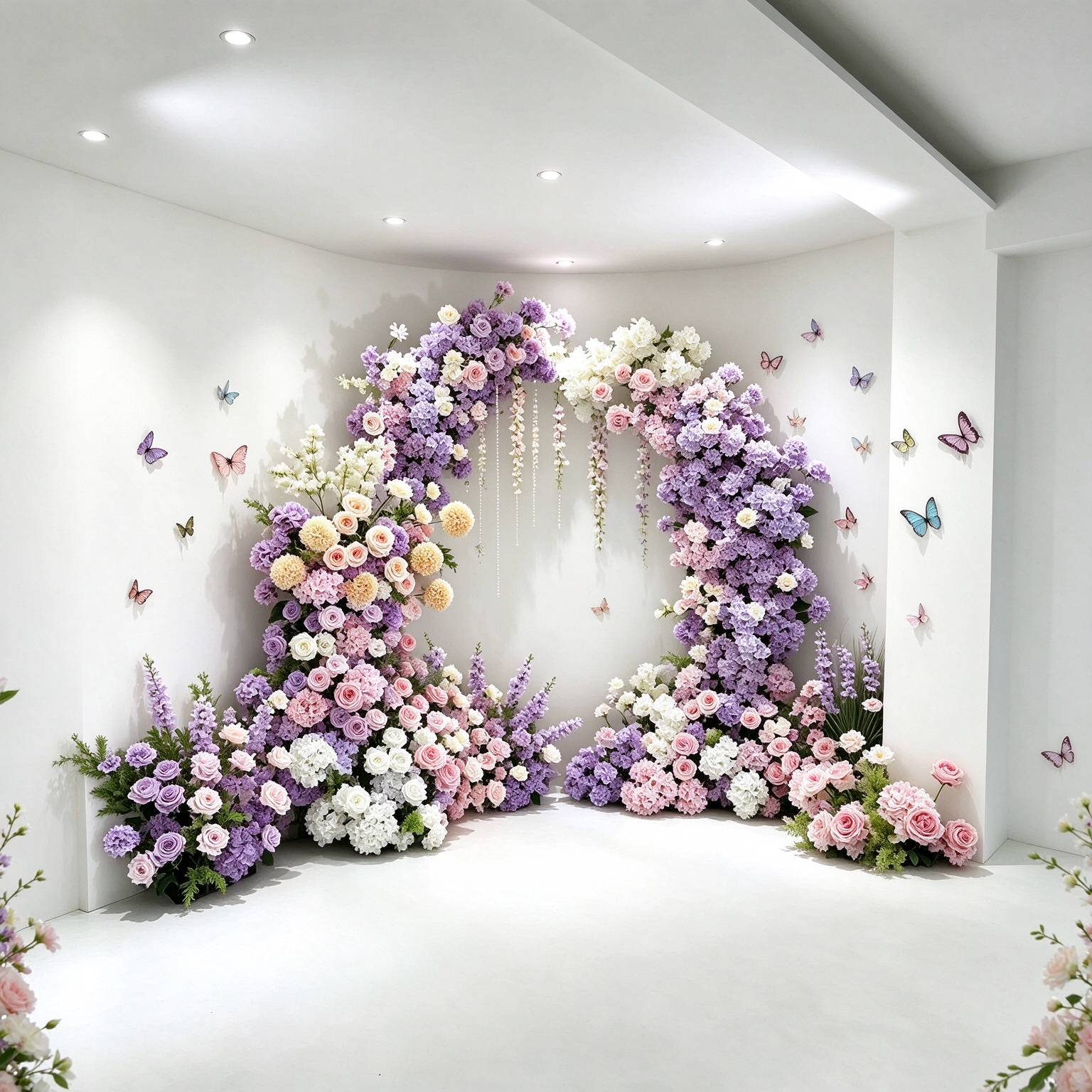 Purple and Pink Gradient Artificial Floral Arrangement